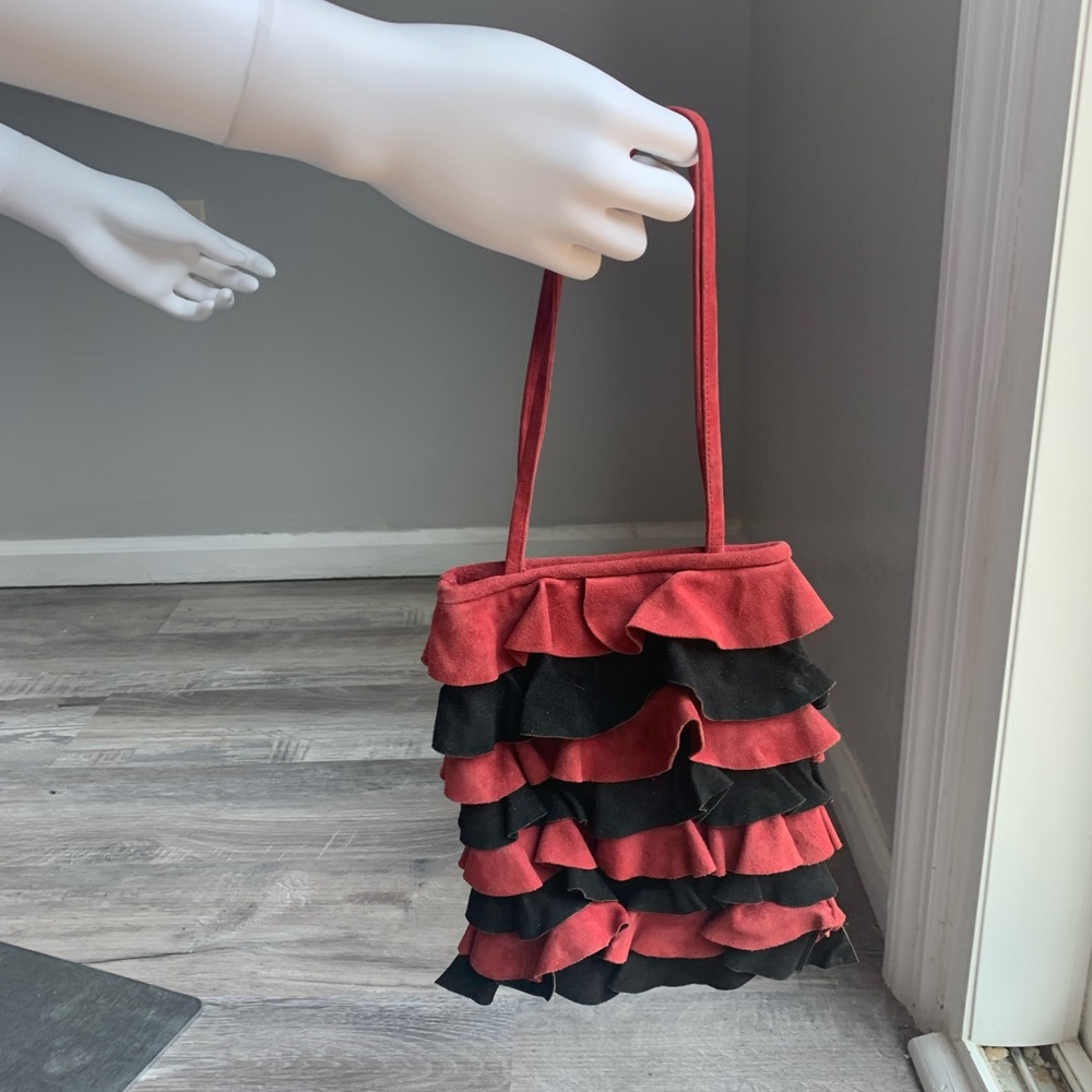 100% Pure Suede leather with small frills purse